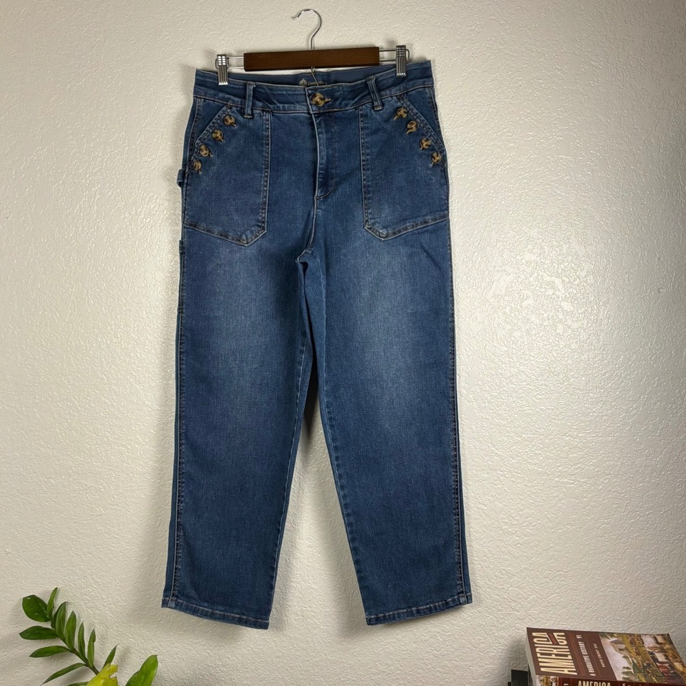 Democracy Jeans Women 12P Blue Excellent Ab solution Sailor Carpenter Crop